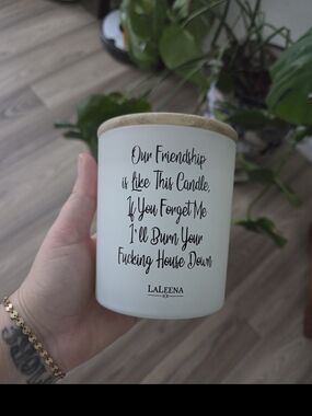 Laleena White Scented Candle with Wood Lid